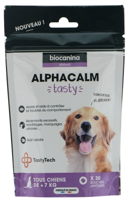[724Ph240000680] Alphacalm Tasty Chiens +7 kg 30 Bouchées Appétentes Biocanina