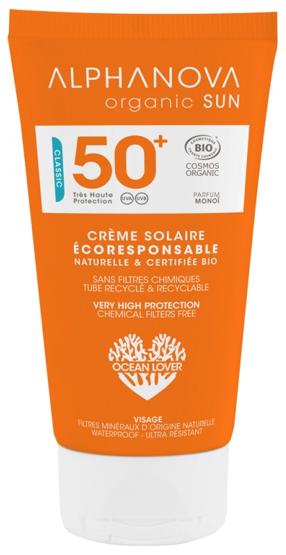 [724Ph240000748] Sun Crème Solaire Visage Écoresponsable SPF50+ Bio 50 g Alphanova 