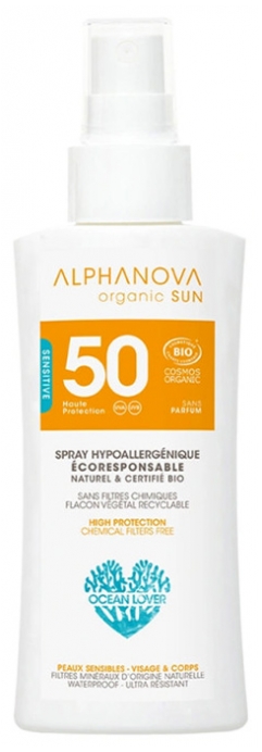 [724Ph240000757] Sun SPF50 Format Voyage Sans Parfum Bio 90 g Alphanova 