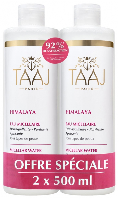 [724Ph240007783] Himalaya Eau Micellaire Tous Types de Peaux Lot de 2 x 500ml Taaj 