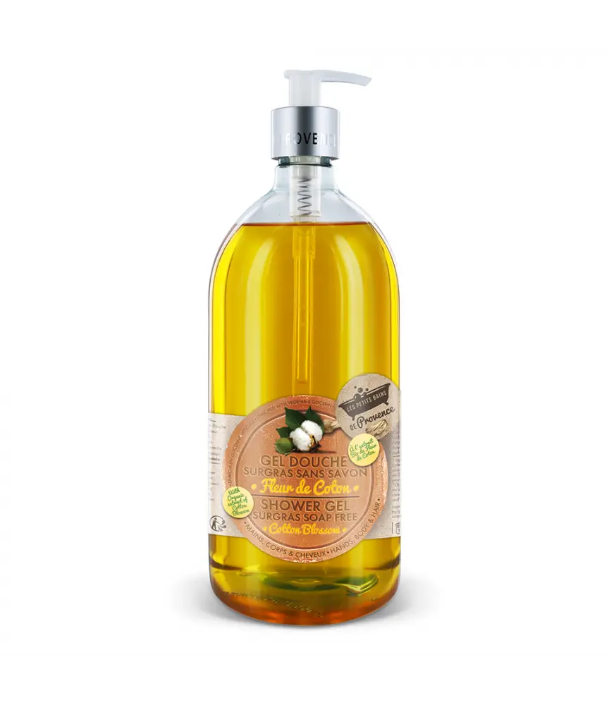Gel Douche Fleur de Coton 1L Les Petits Bains de Provence 