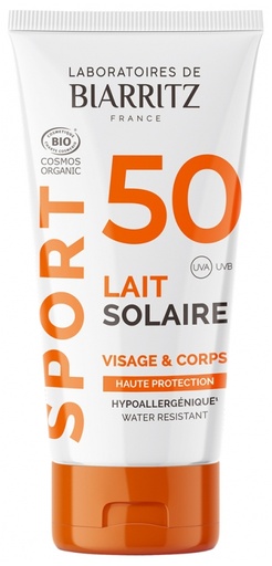 Sport Lait Solaire SPF50 Visage et Corps Bio 50 ml Laboratoires de Biarritz 