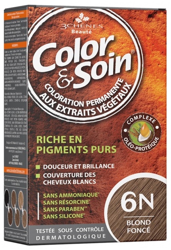 Coloration Blond foncé 6N Color & Soin Les 3 Chênes