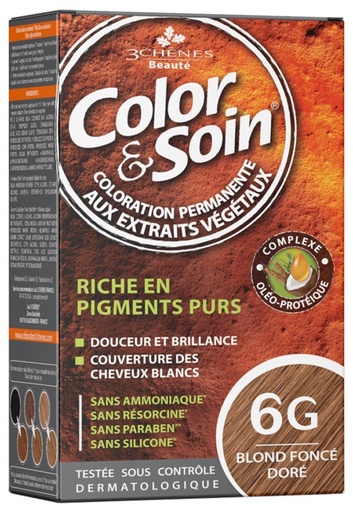 Coloration Blond foncé doré 6G Color & Soin Les 3 Chênes