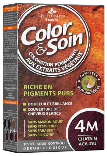 Coloration Châtain acajou 4M Color & Soin Les 3 Chênes