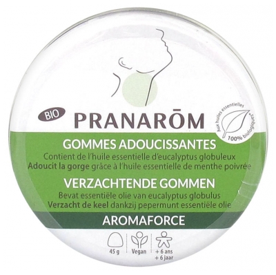 Aromaforce Gommes Adoucissantes Menthe Eucalyptus Bio 45g Pranarôm 