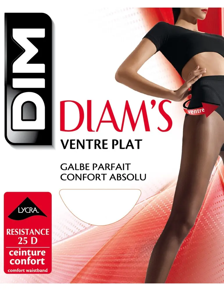 Collant Diam's Ventre Plat Noir T1 Dim