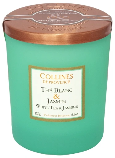 Bougie Thé Blanc & Jasmin 180g Collines de Provence