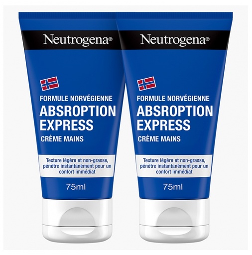 Crème Mains Absorption Express Lot de 2 x 75ml Neutrogena