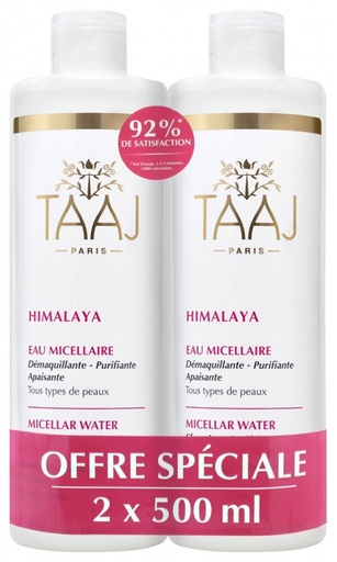 Himalaya Eau Micellaire Tous Types de Peaux Lot de 2 x 500ml Taaj 